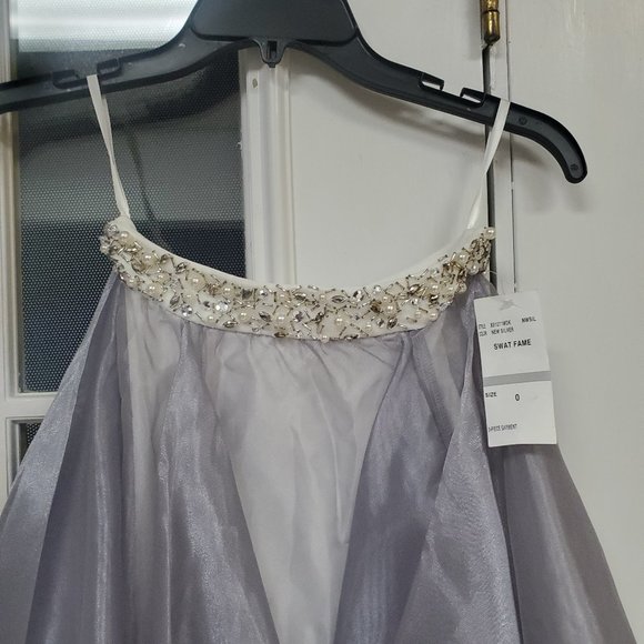 Say Yes to the Prom Tulle Silver/White Skirt - Picture 3 of 9